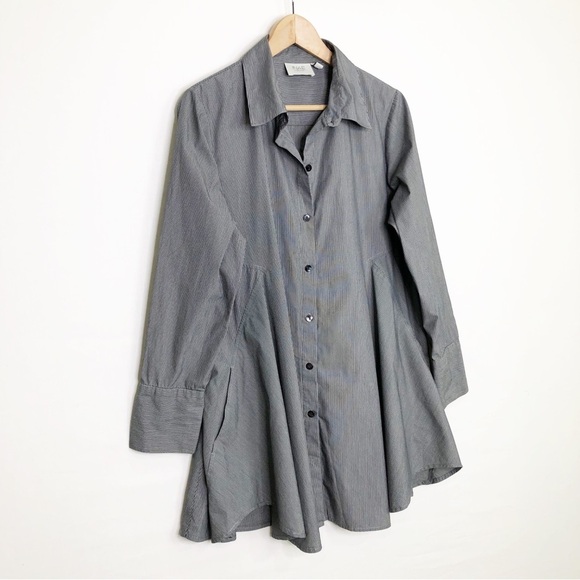 INAE Collection, pinstripe, gray tunic, shirt, dress - Picture 9 of 11
